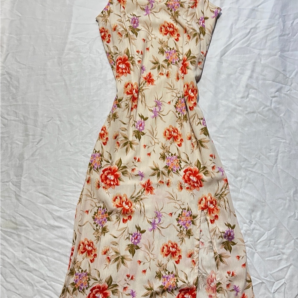 American Eagle Outfitters Floral Maxi Dress - Cream and Red